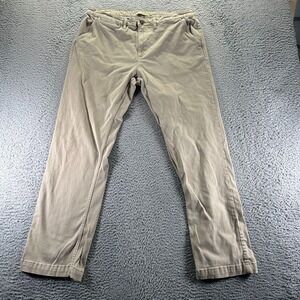 Elliot Mulryan Pant Mens 36x32 Brown Cotton Chino Straight Preppy Office Stretch